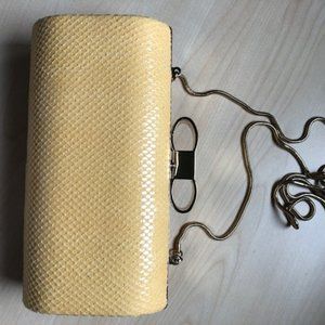 Belle Badgley Mischka yellow convertible clutch/shoulder/crossbody bag